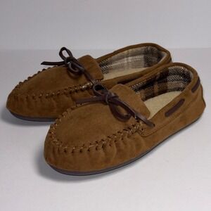 Cat & Jack Boys Dark Chestnut Lionel Moccasin Slippers Size 1